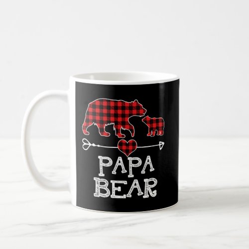 Papa Bear Christmas Pajama Red Plaid Buffalo Famil Coffee Mug