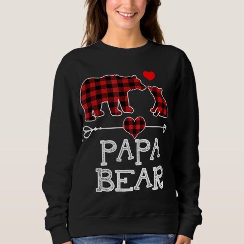 Papa Bear Christmas Pajama Red Plaid Buffalo Famil Sweatshirt