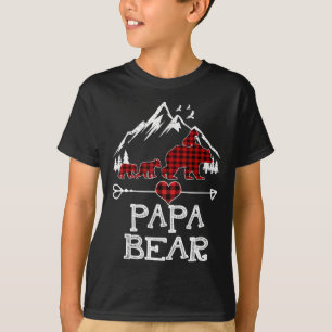 Papa Bear Christmas Pajama Red Plaid Buffalo T-Shirt
