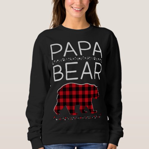 Papa Bear Christmas Pajamas Matching Family Plaid  Sweatshirt