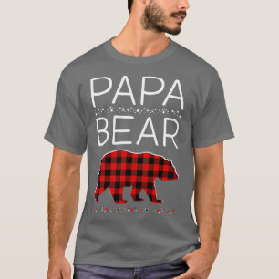 Papa Bear Christmas Pajamas Matching Family Plaid  T-Shirt
