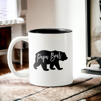 Papa Bear Cool Dad Two-tone Coffee Mug by DP_Holidays at Zazzle