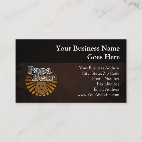Papa Bear Cool Fathers Day Vintage Look Business Card