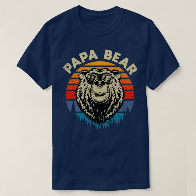 Papa Bear Cool retro gift idea Classic TShirt (Design Front)