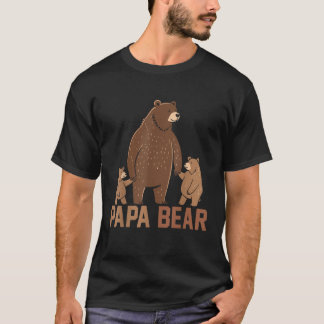 Papa Bear Dad Two Cubs Daddy Bear 2 Kids Father s T-Shirt