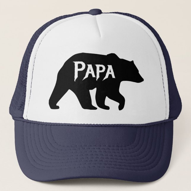 PAPA Bear, Daddy, Dad, Father’s Day Trucker Hat (Front)