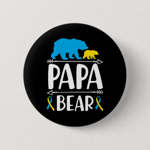 Papa Bear Down Syndrome Awareness Proud Dad Button