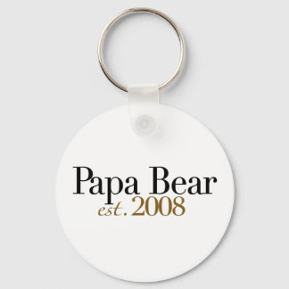 Papa Bear Est 2008 Keychain