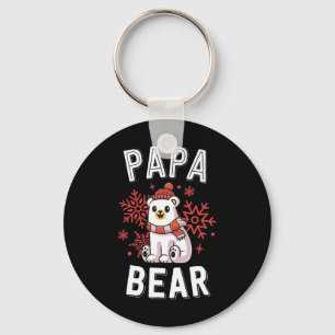 Papa Bear Family Christmas S Polar Bear Holiday Xm Keychain