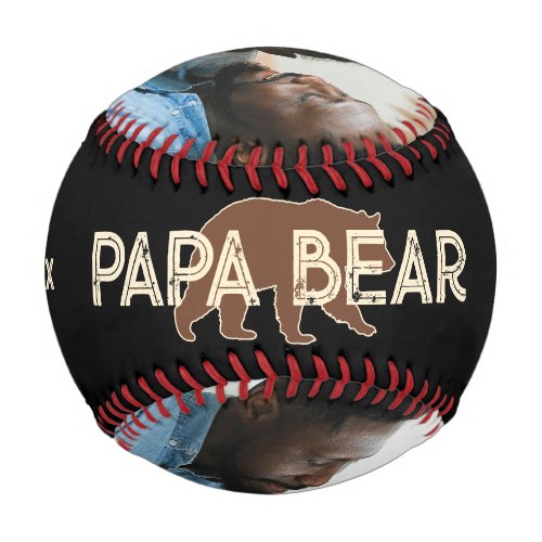 Papa Bear Father Year Established 3 Photo Baseball