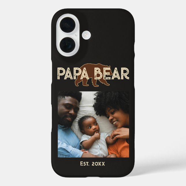Papa Bear Father Year Established Photo Black Case-Mate iPhone Case (Back)