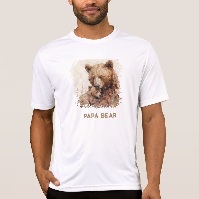 *~* PAPA BEAR Father's Day Gift Cub Art  AP86 T-Shirt (Front)