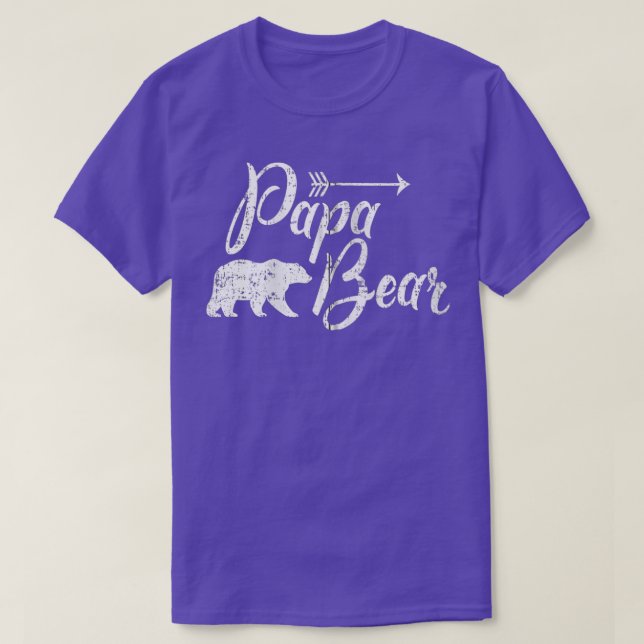 Papa Bear Father's Day Zip  T-Shirt (Design Front)