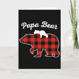 Papa Bear Flannel Red Plaid Pajama Family Matching Card