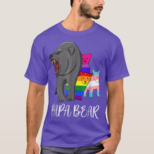 Papa bear LGBT Flag Gay Pride Month Transgender  T_Shirt