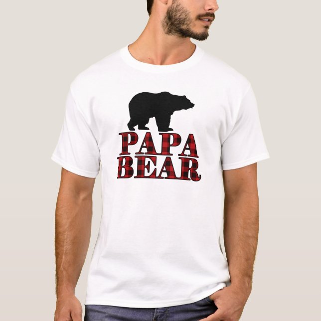 Papa Bear Lumberjack Party Dad T-Shirt (Front)