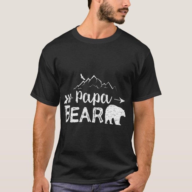 Papa Bear  Matching Family Mama Papa Bear Gift T-Shirt (Front)