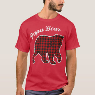 Papa Bear Men Red Plaid Premium  T-Shirt