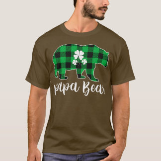 Papa Bear Pajama Green Buffalo Plaid Premium  T-Shirt