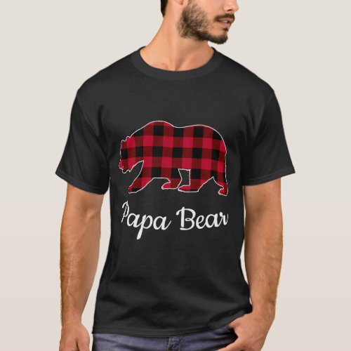Papa Bear Pajama Red Buffalo Plaid T_Shirt