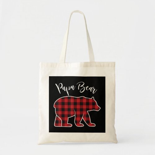 Papa Bear Pajama Red Buffalo Xmas Funny Family Chr Tote Bag