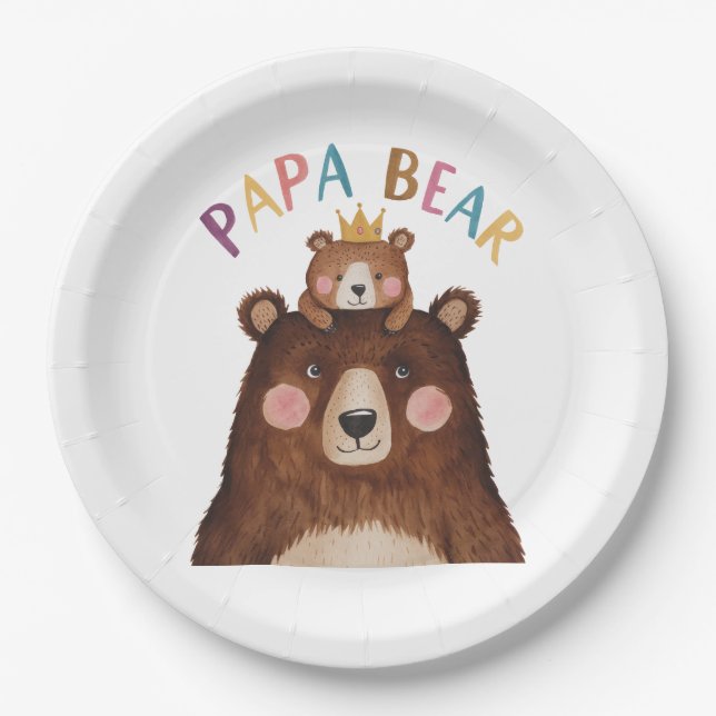 Papa Bear Paper Plates (Front)