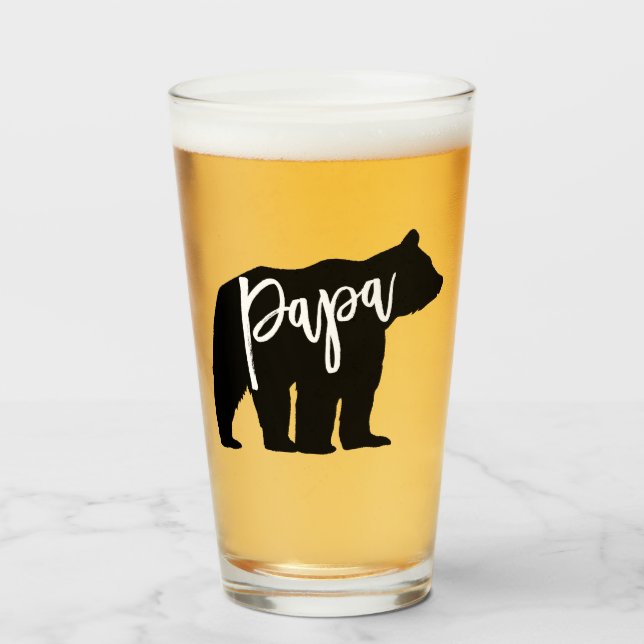 Papa Bear Personalized Glass (Front Filled)