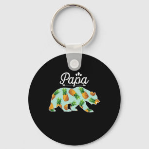Papa Bear Pineapple Aloha Beaches Matching Couple  Keychain