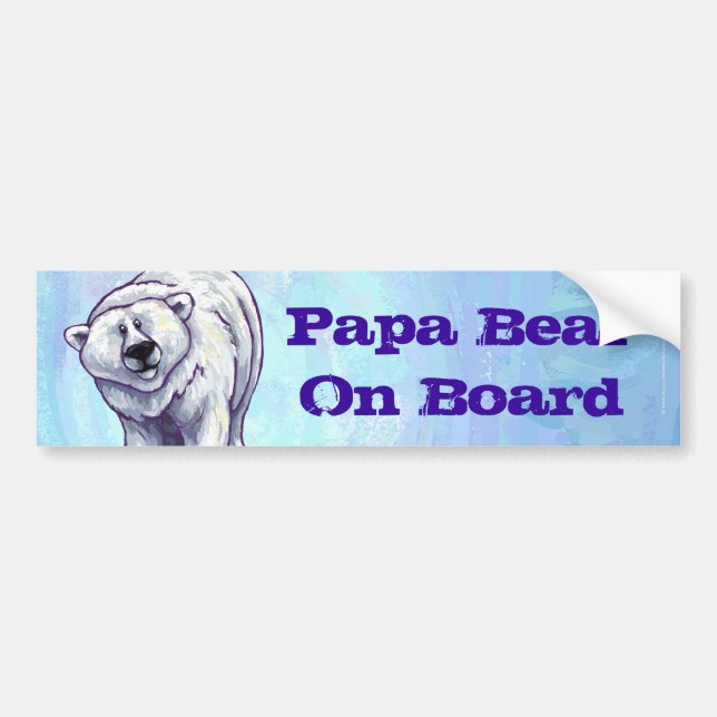 Papa Bear Polar Bear Bumper Sticker (Front)