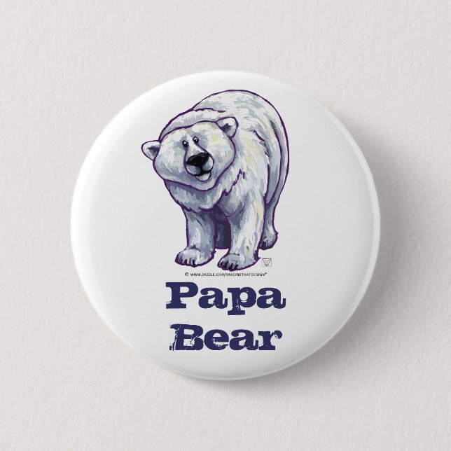 Papa Bear Polar Bear Button (Front)