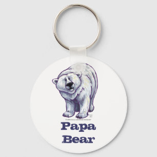 Papa Bear Polar Bear Key Chain