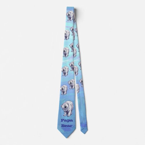 Papa Bear Polar Bear Tie