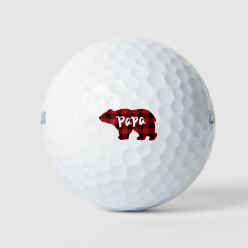 Papa Bear _ Red and Black buffalo plaid Golf Balls