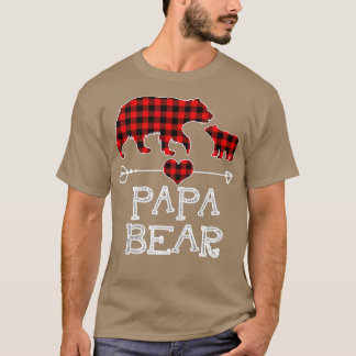 Papa Bear , Red Buffalo Plaid Papa Bear Pajama  T-Shirt