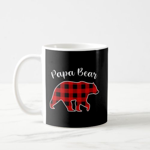 Papa Bear Red Plaid Buffalo Family Christmas Pajam Coffee Mug