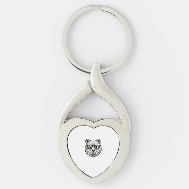 Papa Bear Sunglasses Bear Head Vector Design_1 Keychain (Front)