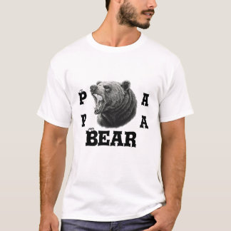 Papa Bear T-Shirt – Bold Roaring Grizzly Dad 