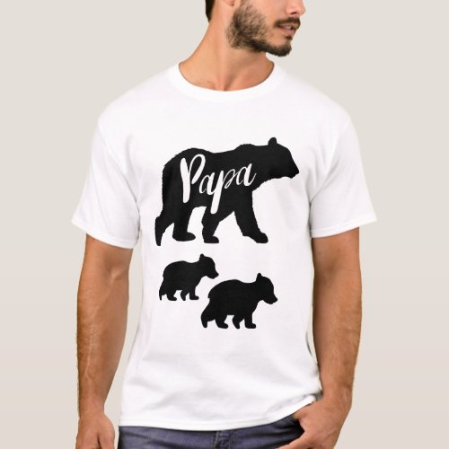 Papa Bear T Shirt with Two Cubs