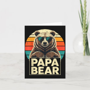 Papa bear vintage retro sunglasses funny dad bear card