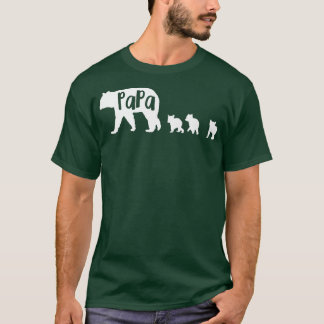 Papa Bear with 3 Three Cubs Fun Dad Father Gift Pr T-Shirt