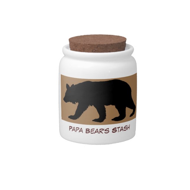 Papa Bear's Stash: Candy Jar for Dad or Papa (Front)