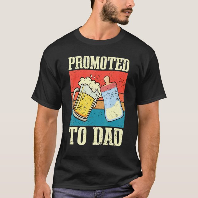 Papa Beer And Baby The Journey Begins First Father T-Shirt (Front)