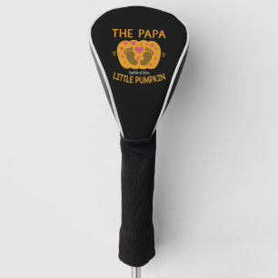 Papa Behind Pumpkin Little Fall Autumn Baby Reveal Golf Head Cover