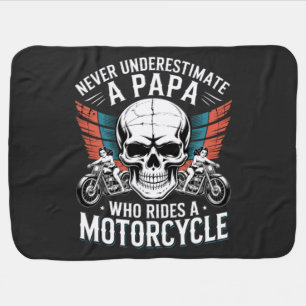 Papa Biker Who Rides A Motorcycle Baby Blanket