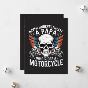 Papa Biker Who Rides A Motorcycle Holiday Card