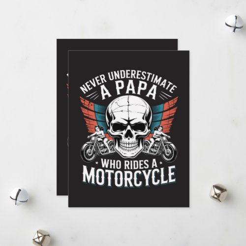 Papa Biker Who Rides A Motorcycle Holiday Card