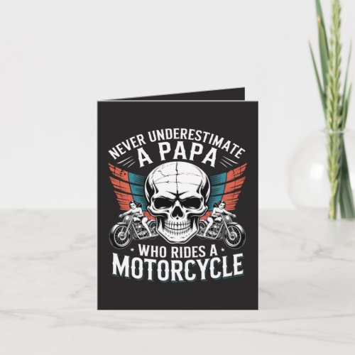 Papa Biker Who Rides A Motorcycle Holiday Card