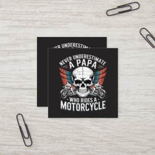 Papa Biker Who Rides A Motorcycle Square Business Card