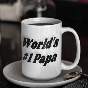 Papa black half text giant coffee mug