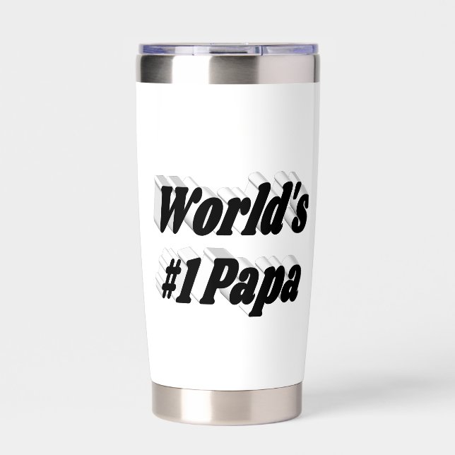 Papa black half text  insulated tumbler (Front)